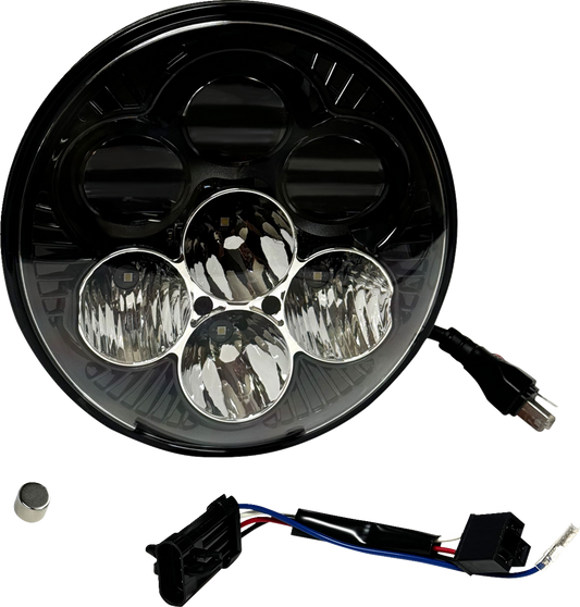 Custom Dynamics Shark Demon 7" Color Changing Headlight for 14-24 Harley Touring