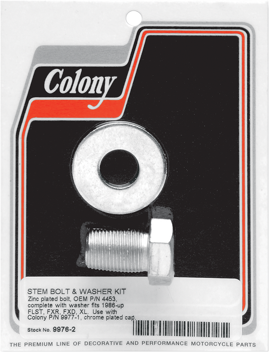 Colony Steering Stem Bolt & Washer Kit 88-17 Harley Dyna Softail Sportster FXR