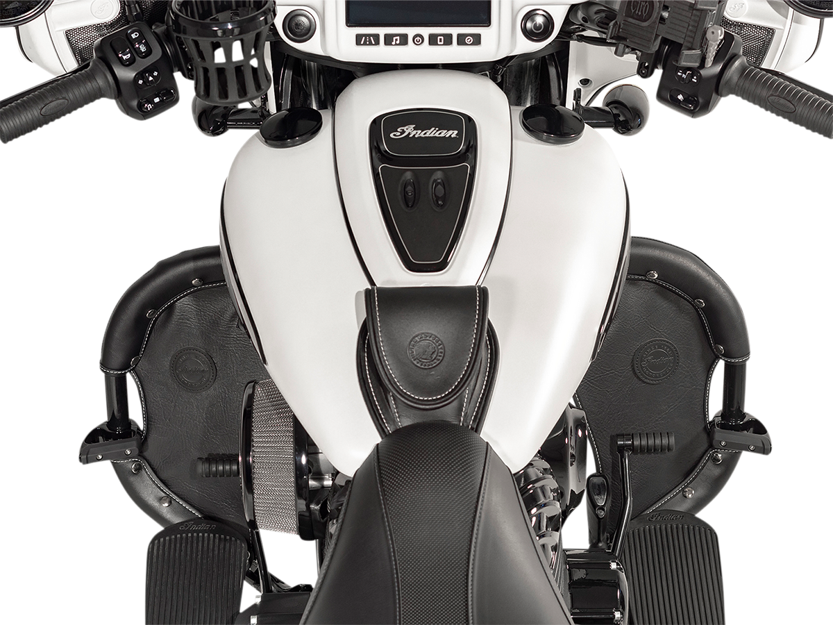 Ciro Black 1-1/4" Universal Motorcycle Front Engine Guard Highway Bar Toe Rest
