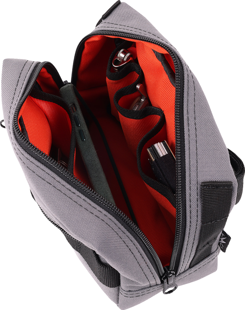 Thrashin Supply Gray Motorcycle Handlebar Storage Bag Harley Davidson THB-0016