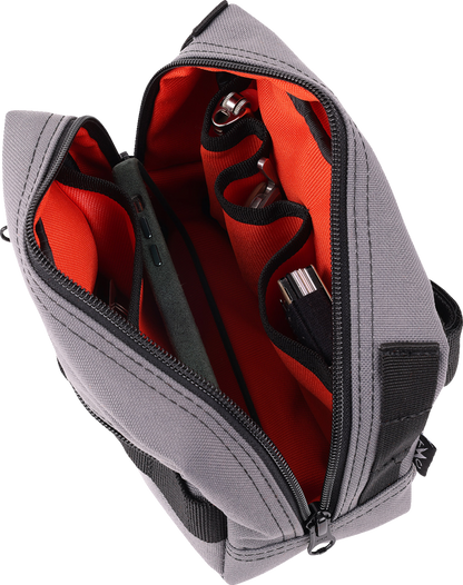 Thrashin Supply Gray Motorcycle Handlebar Storage Bag Harley Davidson THB-0016