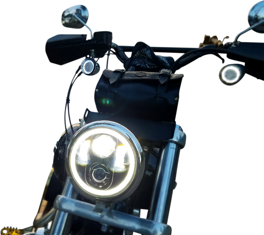 Custom Dynamics 5.75" Chrome Motorcycle LED Halo Headlamp 1957-2022 Harley