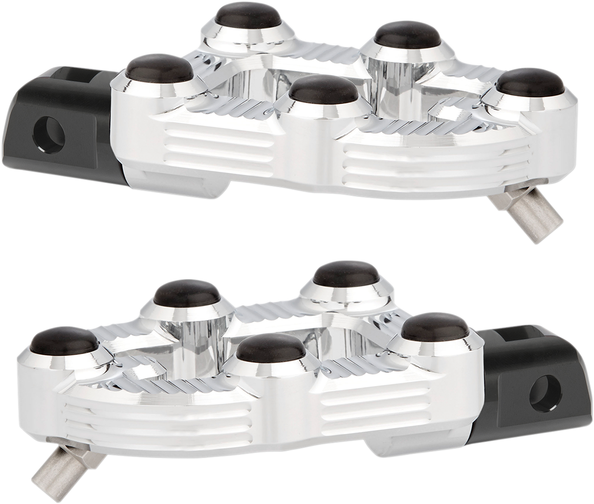 Arlen Ness Chrome MX Billet Aluminum Rubber Driver Footpegs for Harley Indian