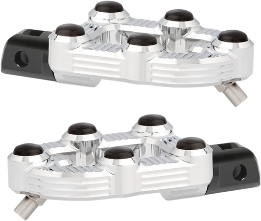 Arlen Ness Chrome MX Billet Aluminum Rubber Driver Footpegs for Harley Indian