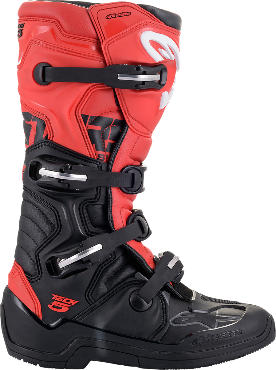 Alpinestars Tech 5 Mens Black Red Motorcycle Riding Dirt Bike Racing Boots MX