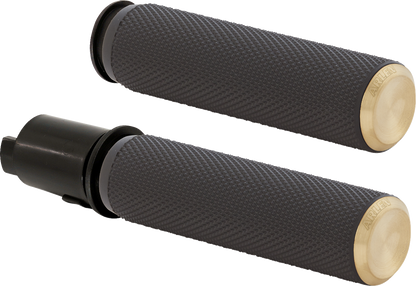 Arlen Ness Knurled Brass TBW Handlebar Hand Grips for 2023-2025 Harley Touring