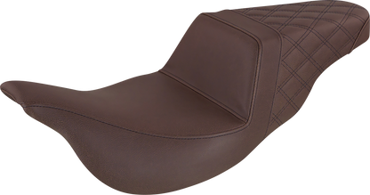 Saddlemen Step-Up Brown Rear Lattice Stitch Seat for 2008-2024 Harley Touring
