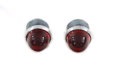 VTwin Red Glass Lens Motorcycle License Plate Reflector Set Harley Davidson