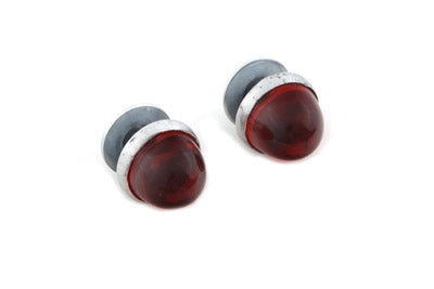 VTwin Red Glass Lens Motorcycle License Plate Reflector Set Harley Davidson