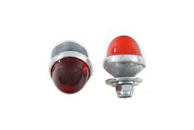 VTwin Red Glass Lens Motorcycle License Plate Reflector Set Harley Davidson