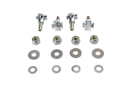 VTwin Chrome Maltese Cross Rear License Plate Frame Mount Bolt Kit fits Harley