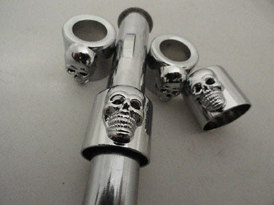 VTwin Skull Engine Pushrod Cover Cup Set for 1936-17 Harley Dyna Softail Touring