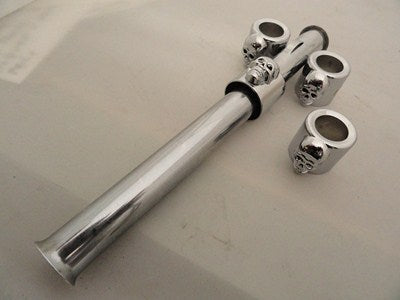VTwin Skull Engine Pushrod Cover Cup Set for 1936-17 Harley Dyna Softail Touring