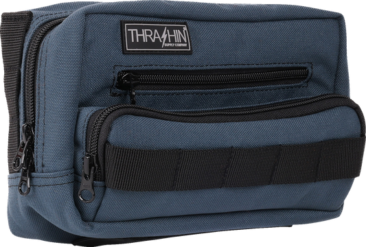 Thrashin Supply Blue Motorcycle Handlebar Storage Bag Plus for Harley THB-0026