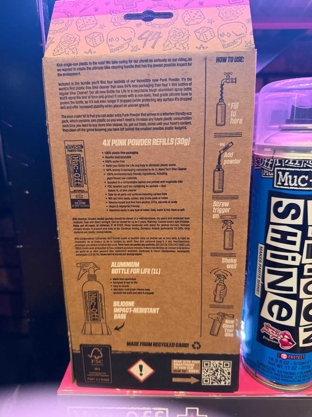 Muc-Off Motorcycle Punk Powder Concentrated Cleaner 4 Pack with Bottle