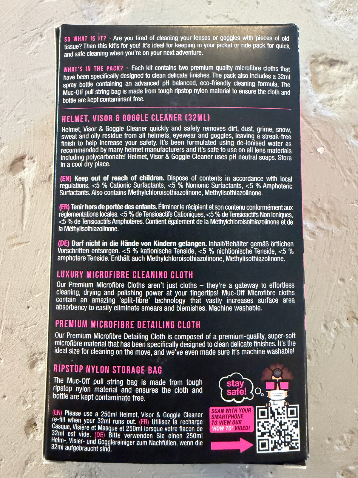 Muc-Off Motorcycle Helmet Visor, Lens & Goggle Cleaning Kit