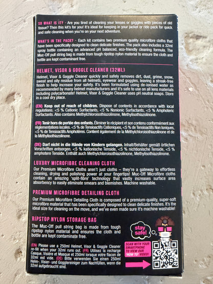 Muc-Off Motorcycle Helmet Visor, Lens & Goggle Cleaning Kit