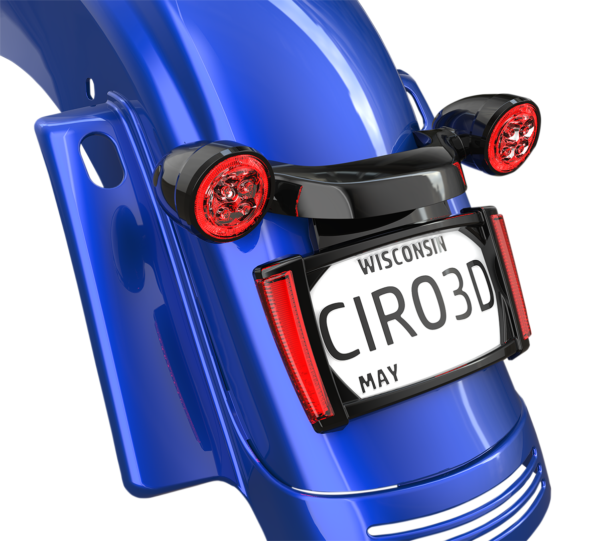 Ciro Rear Fender LED License Plate Frame for 2014-2024 Harley Road Glide King