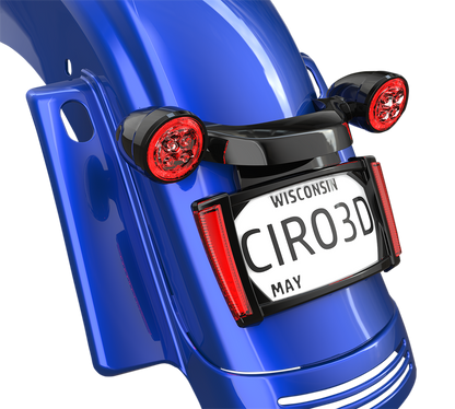 Ciro Rear Fender LED License Plate Frame for 2014-2024 Harley Road Glide King