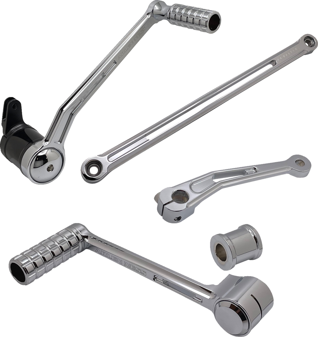 Arlen Ness Chrome SpeedLiner Foot Control Kit for 1999-2024 Harley Touring