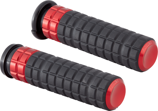 Arlen Ness Speedliner Red TBW Handlebar Hand Grips 2008-2024 Harley Touring