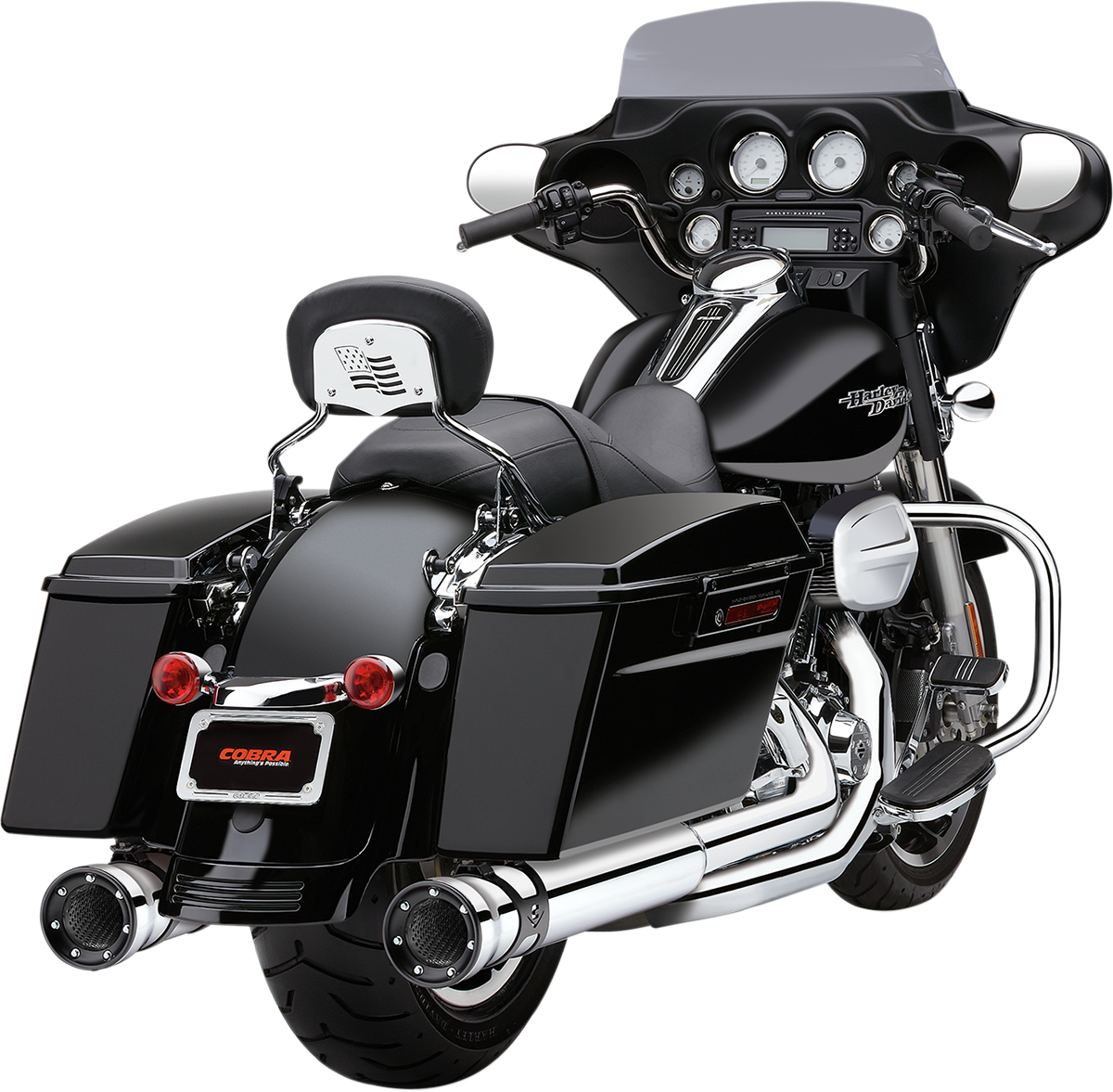 Cobra Race Pro Motorcycle Slip On Mufflers 95-16 Harley Touring FLHR FLHX FLHT