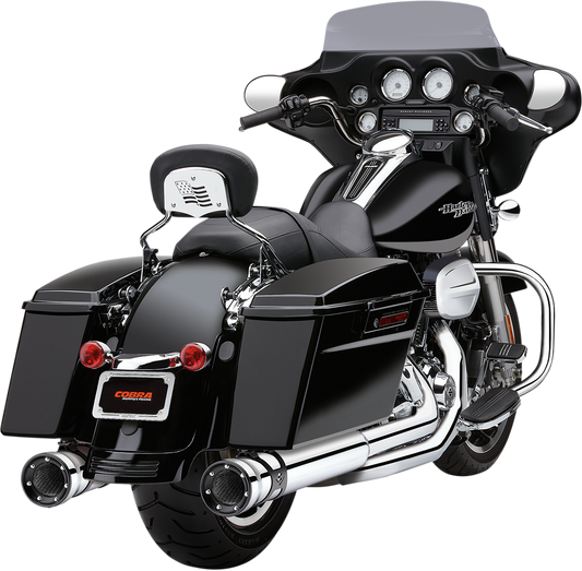 Cobra Race Pro Motorcycle Slip On Mufflers 95-16 Harley Touring FLHR FLHX FLHT