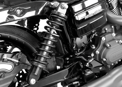 Legend Black 14" Heavy Duty Rear Revo Shocks 1991-2017 Harley Dyna FXDL FXDF
