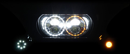 Custom Dynamics Dual Amber White LED Headlight 2015-2024 Harley Road Glide FLTRX