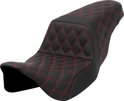 Saddlemen Step Up Full Red Lattice Gelcore Seat fits 2008-2025 Harley Touring