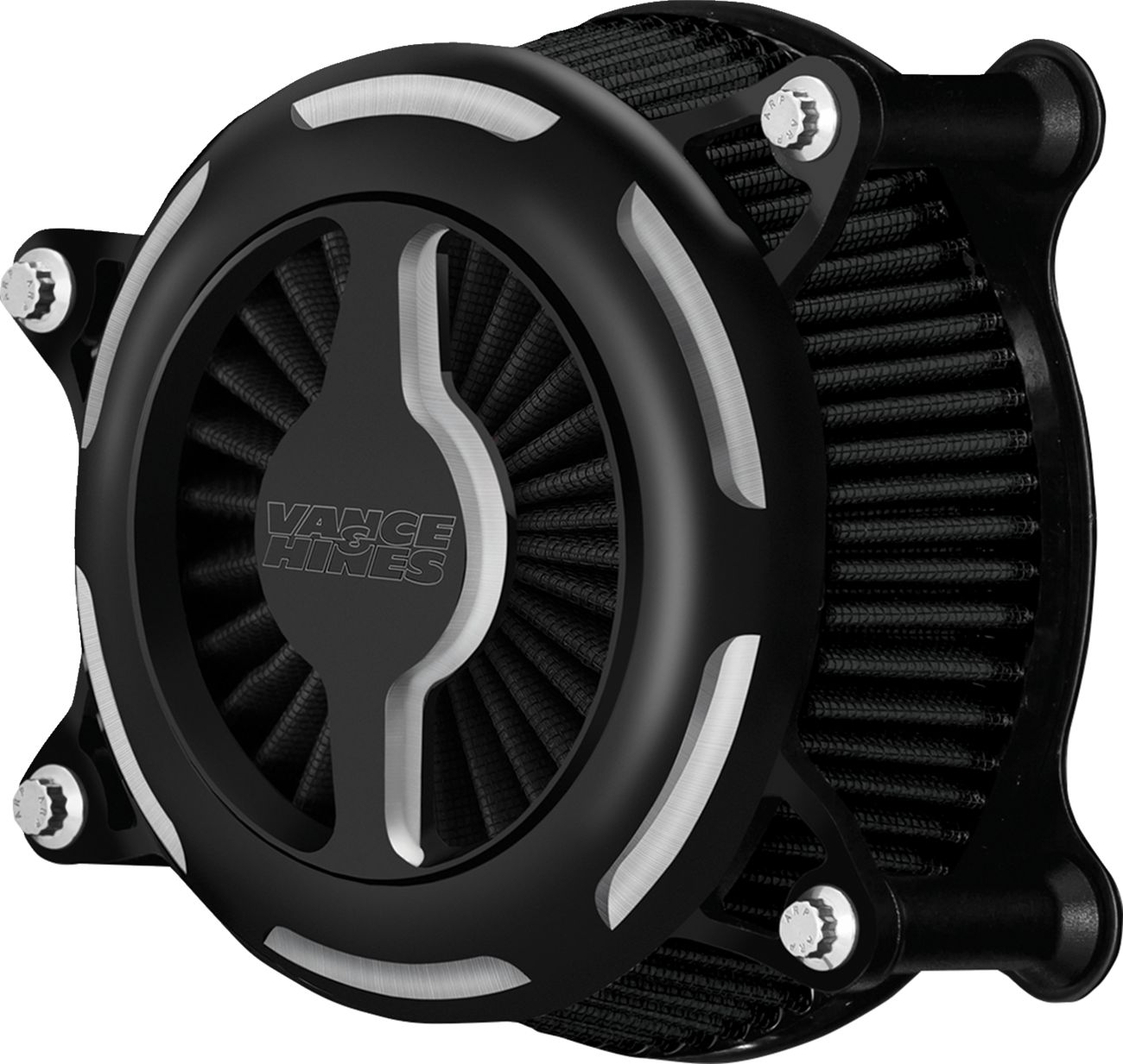 Vance & Hines Black Contrast VO2 Blade Air Filter Cleaner for 2017-25 Harley M8