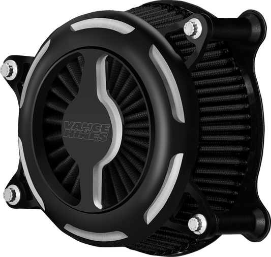 Vance & Hines Black Contrast VO2 Blade Air Filter Cleaner for 2017-25 Harley M8