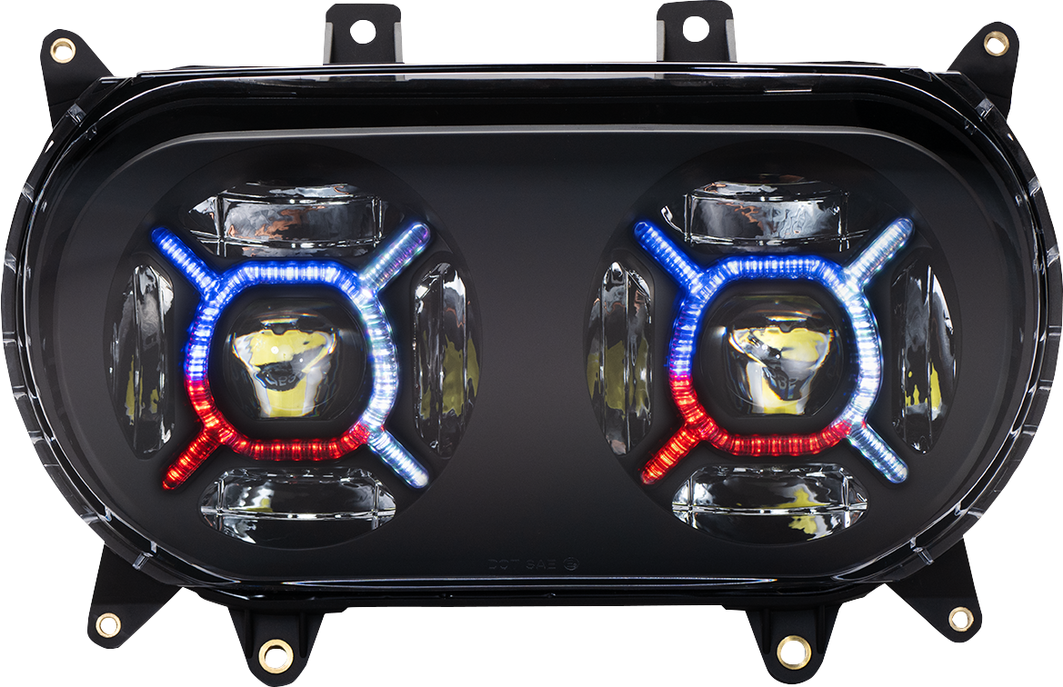 Custom Dynamics ProGLOW Double-X LED Headlight for 2015-2024 Harley Road Glide