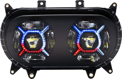 Custom Dynamics ProGLOW Double-X LED Headlight for 2015-2024 Harley Road Glide