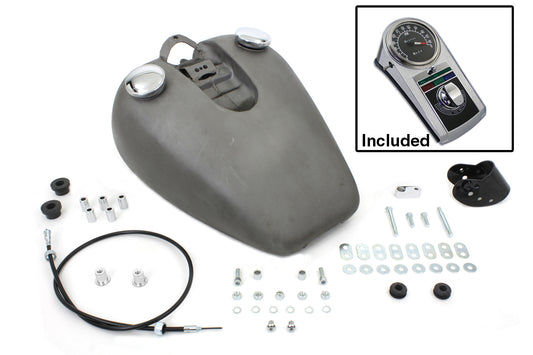 VTwin Bobbed 3.2 Gallon Gas Tank & Speedo Kit 1982-1994 Harley Sportster XL