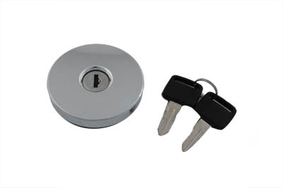 Vtwin Vented Aircraft Style Chrome Gas Fuel Cap w/ Keys for Harley Davidson