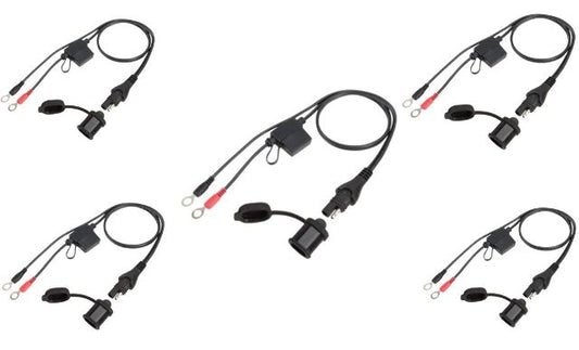 Drag Specialties 5 Black 7.5A 20" Motorcycle Battery Pigtail Charger for Harley