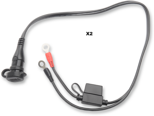 Drag Specialties 2x Universal Motorcycle Batter Tender Eyelet Cable Pigtail