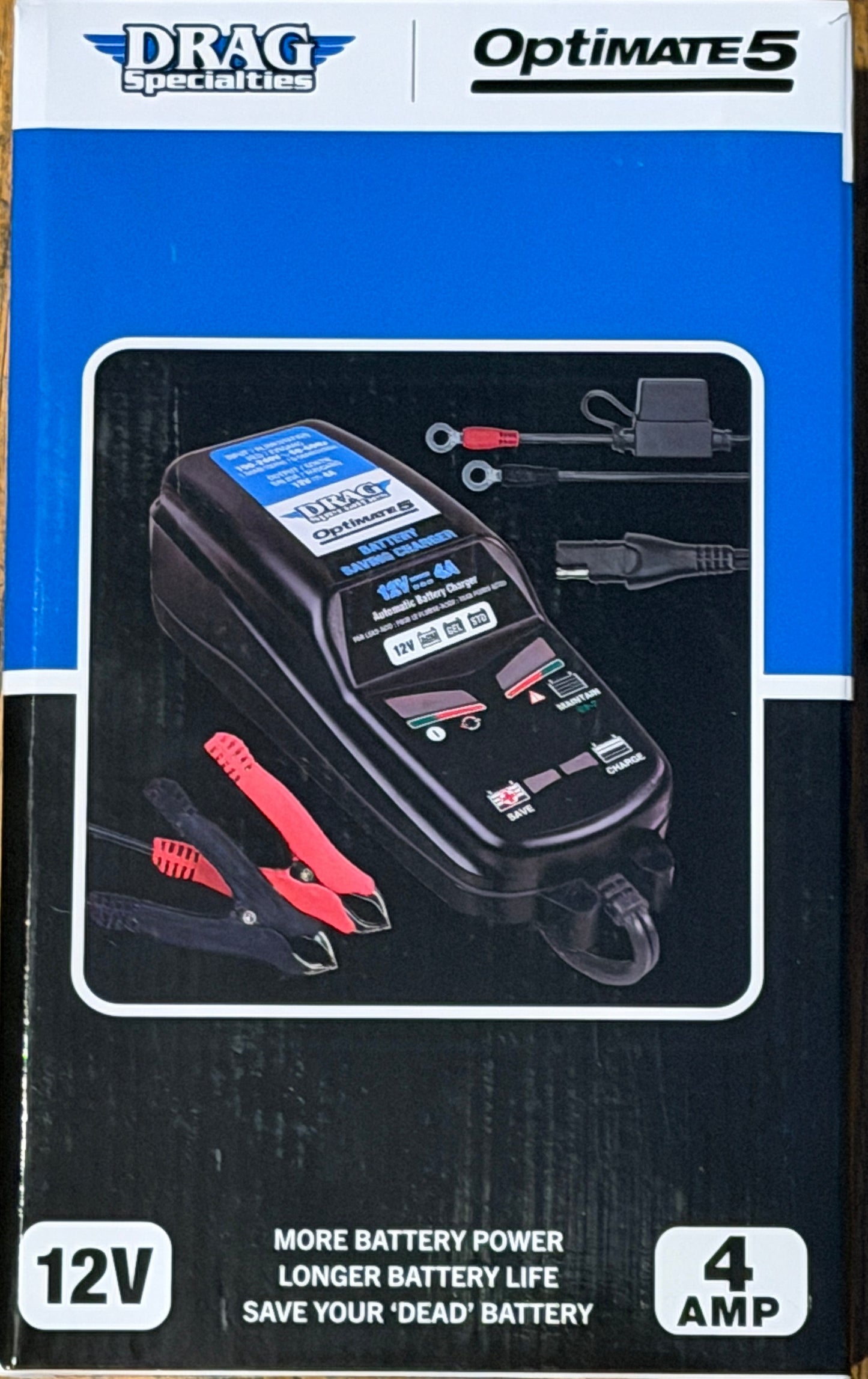 Drag Specialties Optimate 5 V2 Battery Charger Maintainer 12V Motorcycle ATV UTV