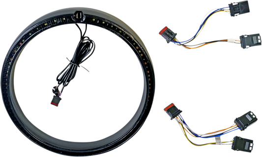 Custom Dynamics Sequential LED Turn Signal Headlight Trim 2014-24 Harley Touring