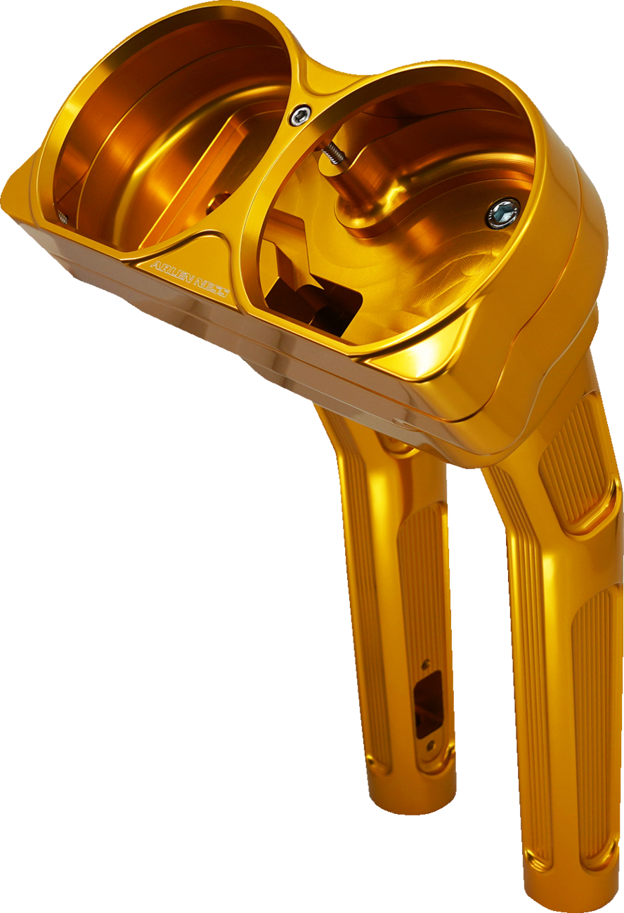 Arlen Ness Method 10" Gold Kickback Handlebar Riser for 2015-2023 Road Glide