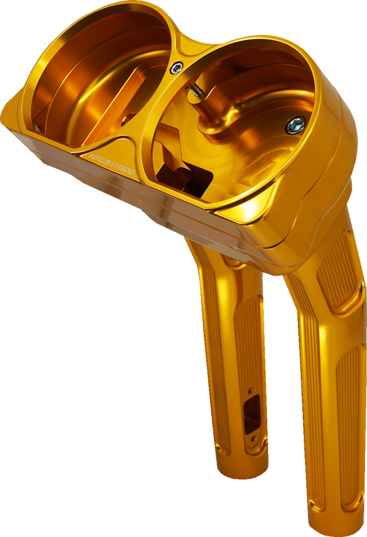 Arlen Ness Method 10" Gold Kickback Handlebar Riser for 2015-2023 Road Glide