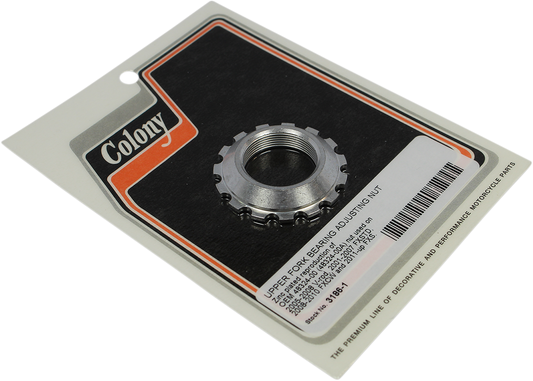 Colony Upper Fork Bearing Adjuster Nut 2001-2017 Harley Softail V-Rod FXS Rocker