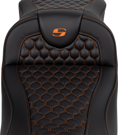 Saddlemen Roadsofa Orange Honeycomb Extended Gel Seat 2008-2025 Harley Touring