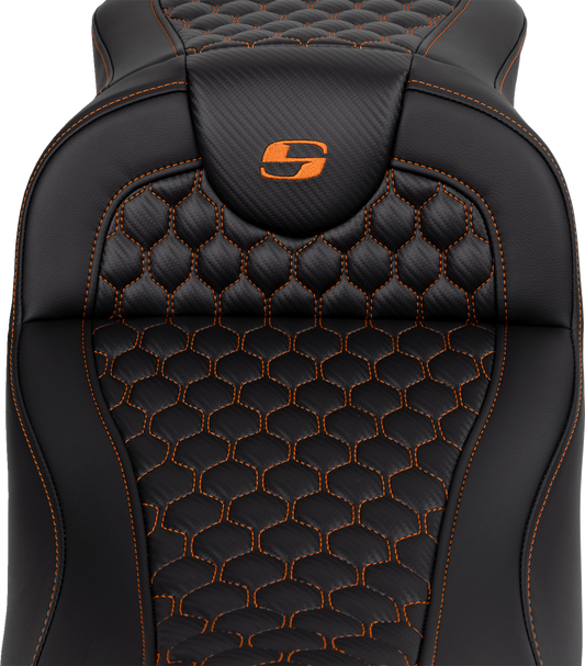 Saddlemen Roadsofa Orange Honeycomb Extended Gel Seat 2008-2025 Harley Touring