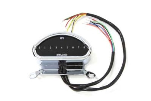 Vtwin Digital Mini Chrome Speedometer Tachometer Harley XL FXD FXDWG FXR FXRS