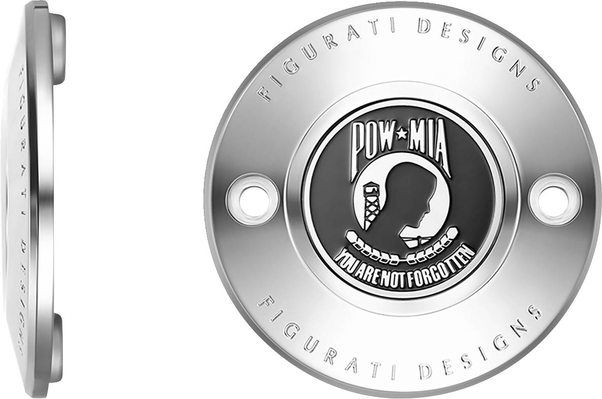 Figurati Designs POW-MIA Stainless Steel Timing Cover for 2017-2023 Harley M8