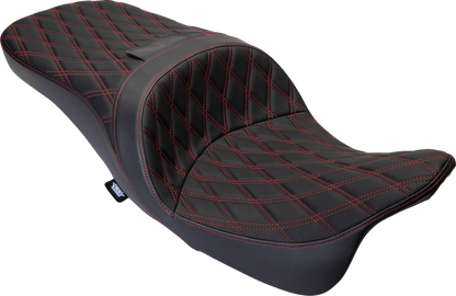 Drag Specialties Freedom Red Diamond Seat fits 2009-2024 Harley Touring  FLHX