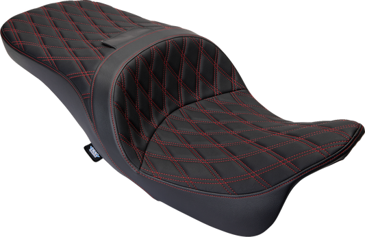Drag Specialties Freedom Red Diamond Seat fits 2009-2024 Harley Touring  FLHX