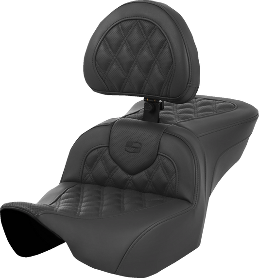 Saddlemen Roadsofa Lattice Gel Seat w/ Backrest fits 2023-2025 Harley Touring